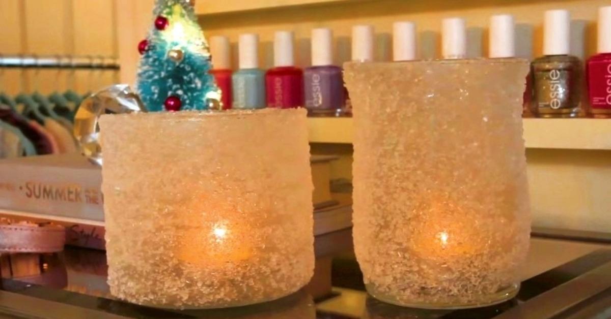 Two Easy DIY Ways to Make Frosted Christmas Candle Votives at Home
