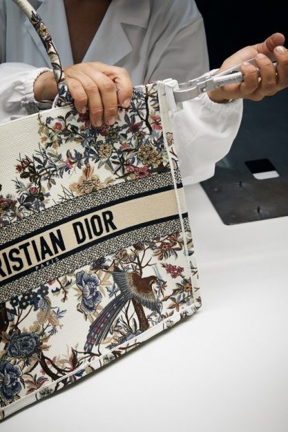 The Popular Dior Book Tote Bag Emulates Winter in the Winter Garden Style 