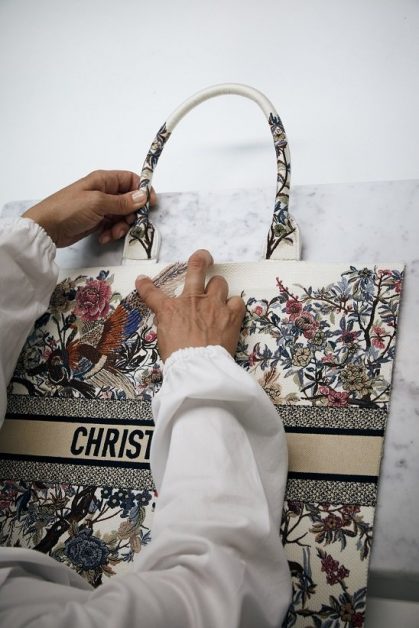 The Popular Dior Book Tote Bag Emulates Winter in the Winter Garden Style 