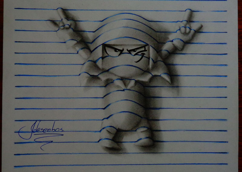 Clever 3D Notebook Art from a 15-Year-Old Artist