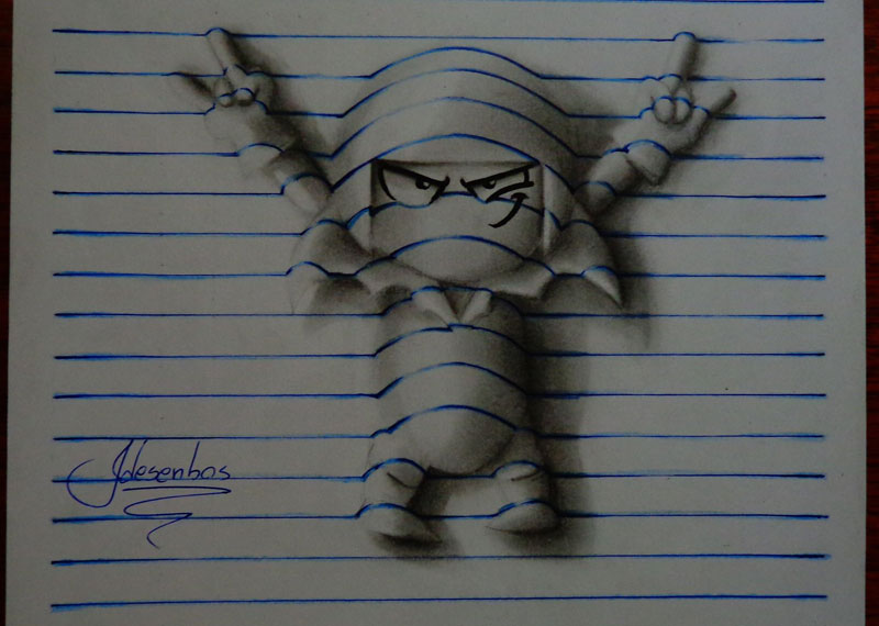 Clever 3D Notebook Art from a 15-Year-Old Artist