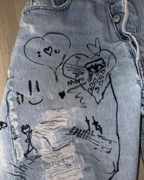 Kim Kardashian's Kids Turn Ordinary Jeans into Sentimental Masterpiece