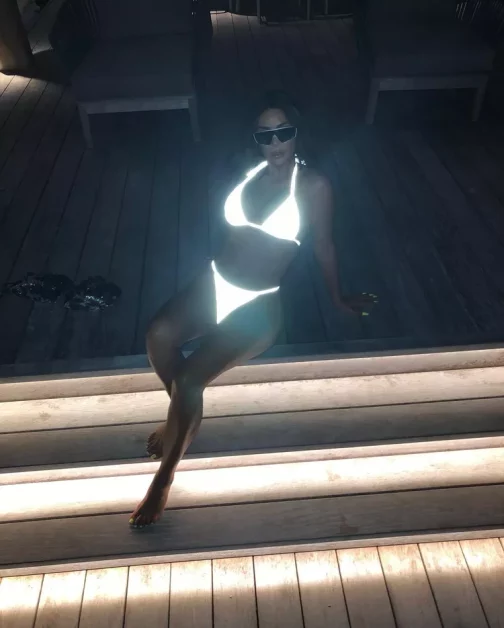 Kim Kardashian Glows in the Dark with Neon Bikini Snap