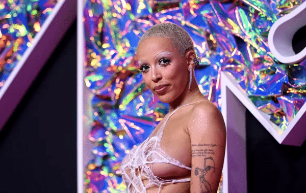 Doja Cat Stuns in Sheer Spiderweb Dress at the 2023 MTV Video Music Awards
