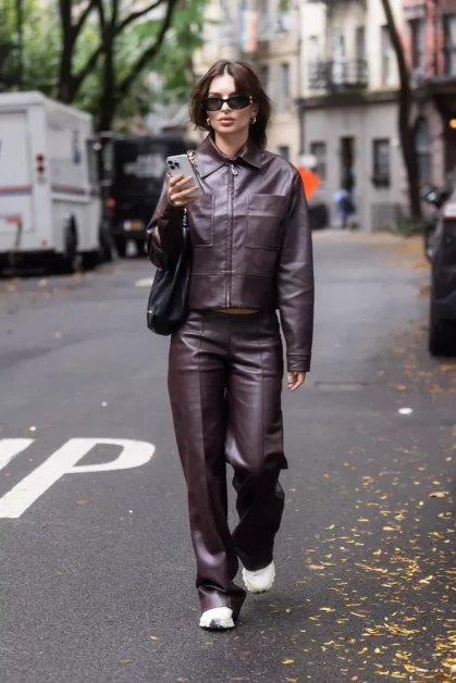 Fall Fashion Inspiration: Emily Ratajkowski's Leather Ensemble